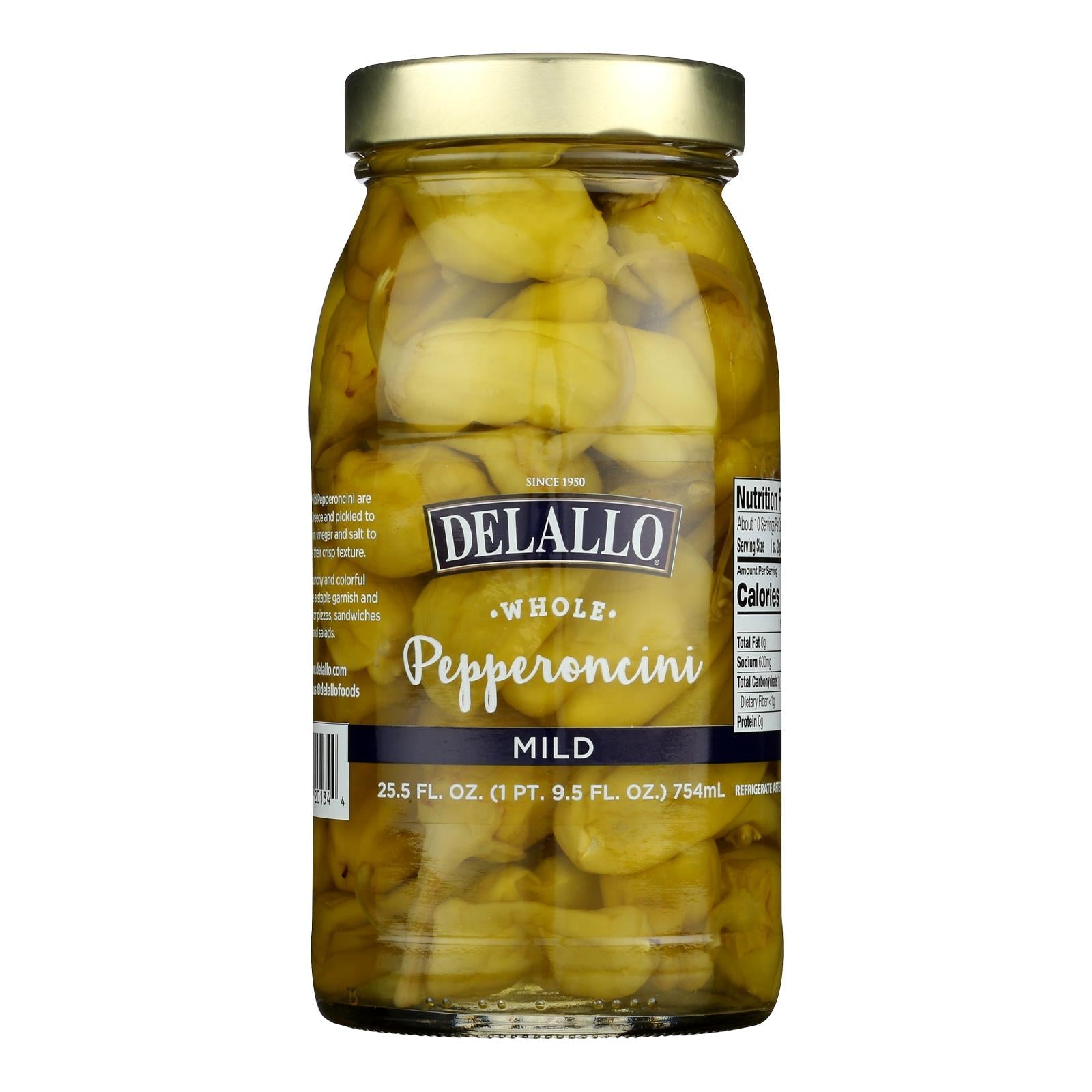 Delallo Pepperoncini – 25.5 oz (Pack of 6) – Zesty Gourmet Pickled Peppers