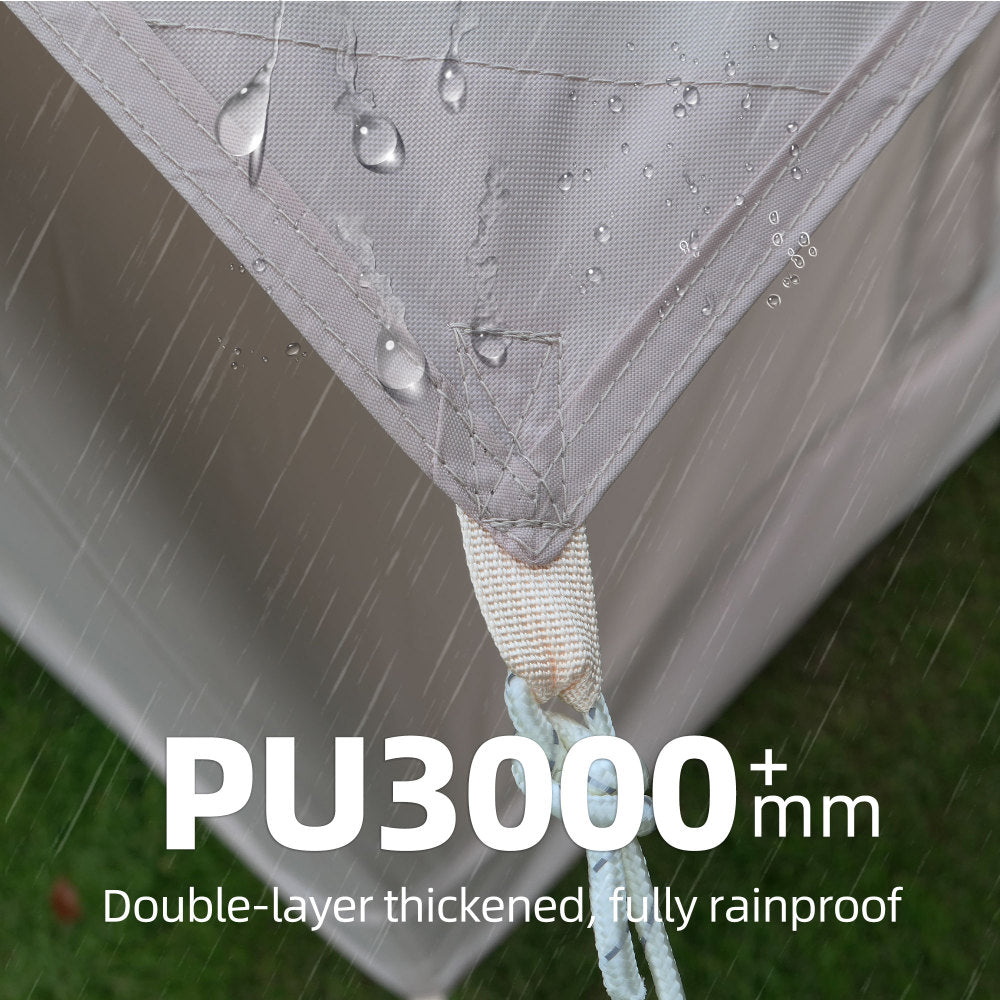 Inflatable Glamping Tent with Detachable Canopy & Skylight | 4-Season Waterproof Cotton Air Tent with Mesh Windows & Pump — 4 Person
