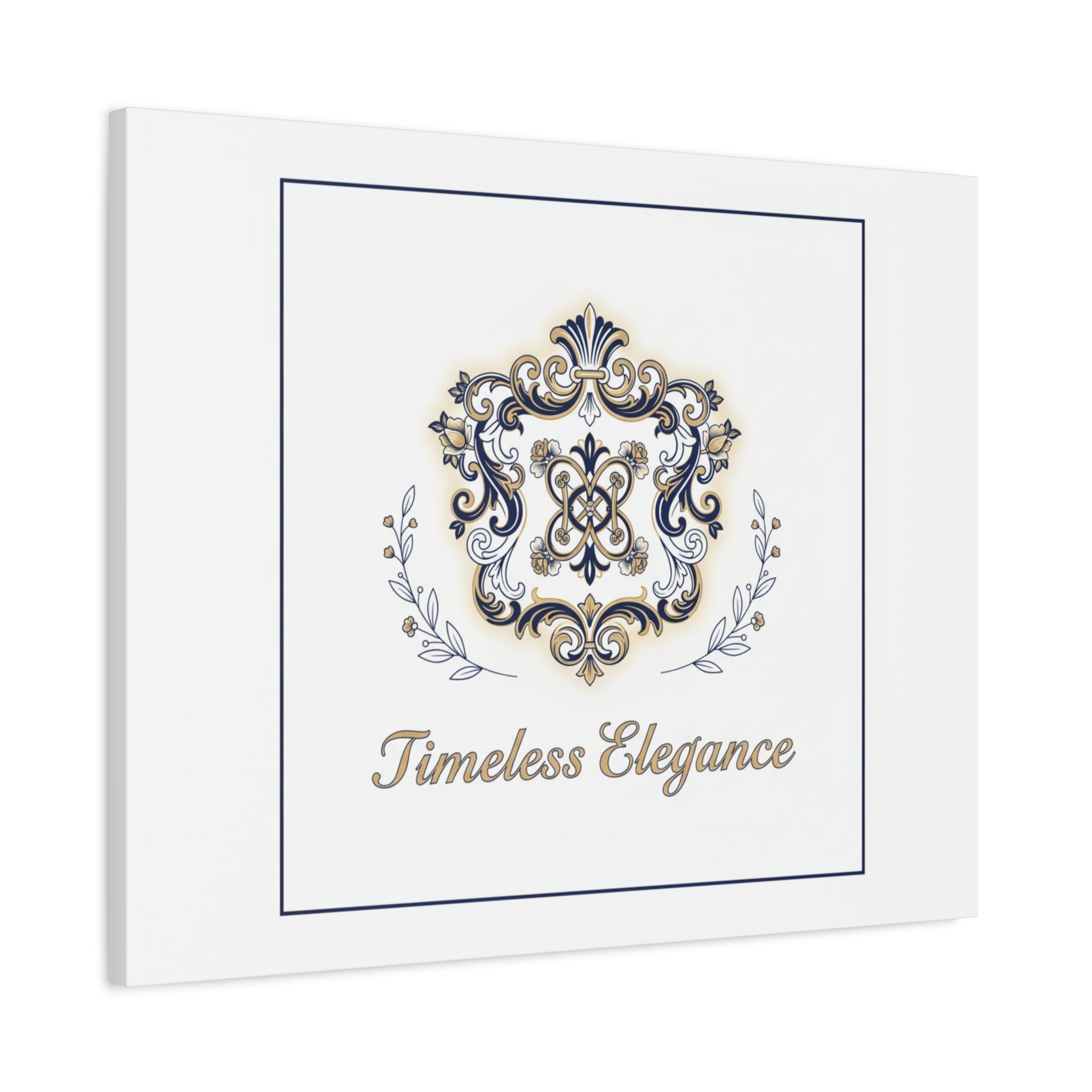 Ornate Brooch Emblem Canvas | Vintage Formalwear Accents, Baroque Print
