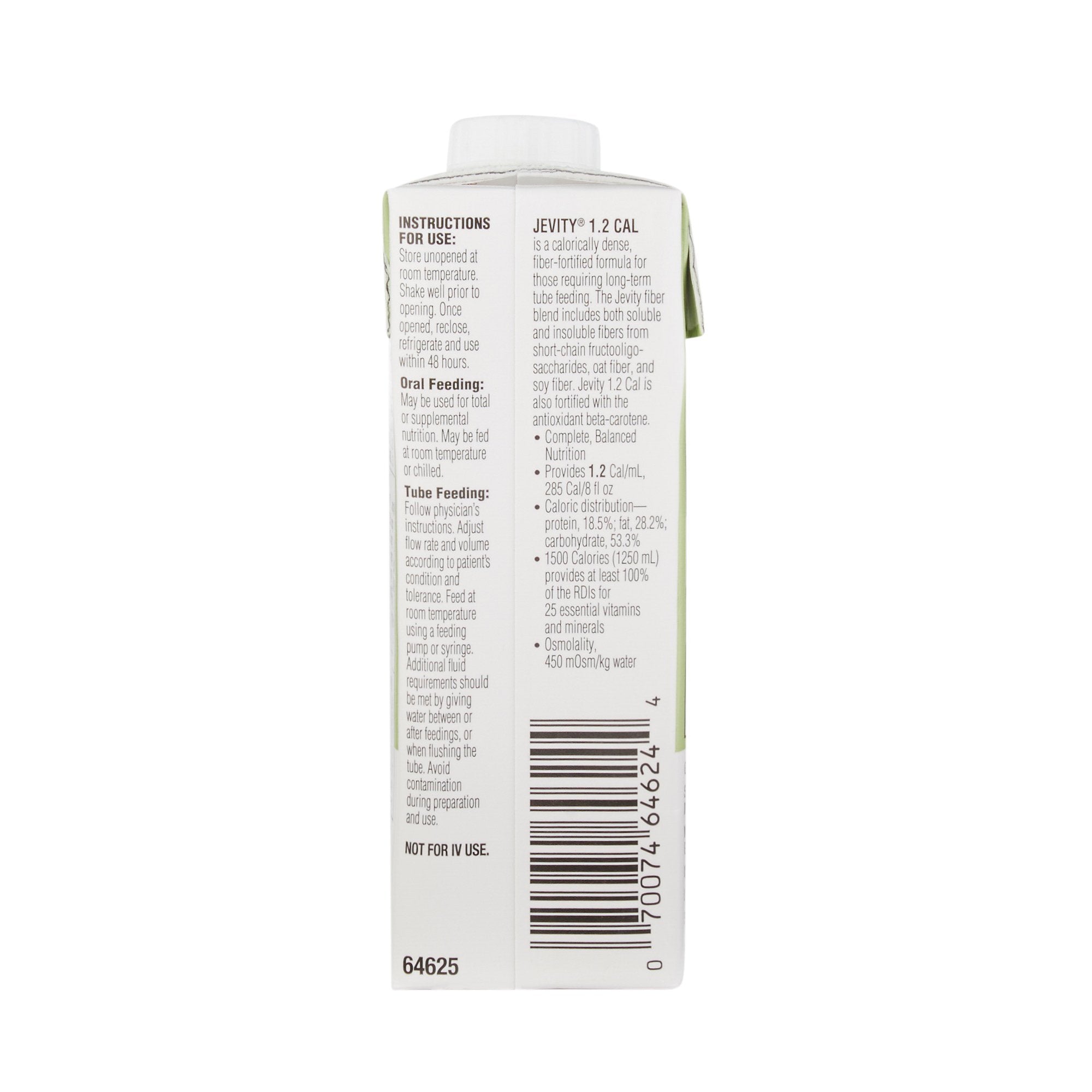 Jevity 1.2 with Fiber® Complete, Balanced Nutrition, 8-ounce carton 64625
