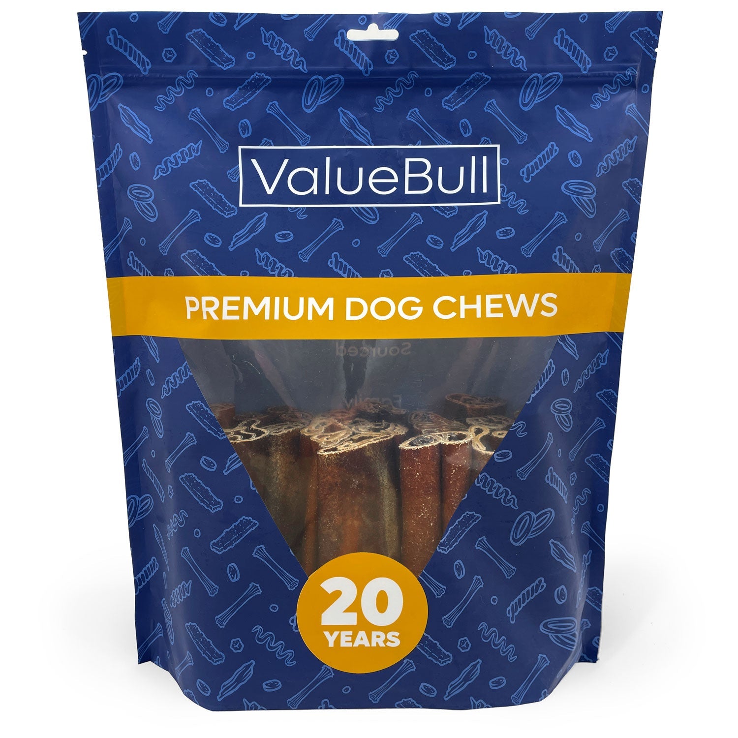 ValueBull Beef Collagen Sticks, 6 Inch Super Jumbo Chews, 25 Count