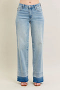 Judy Blue Full Size Mr Release Hem Wide Leg Jeans Plus Size
