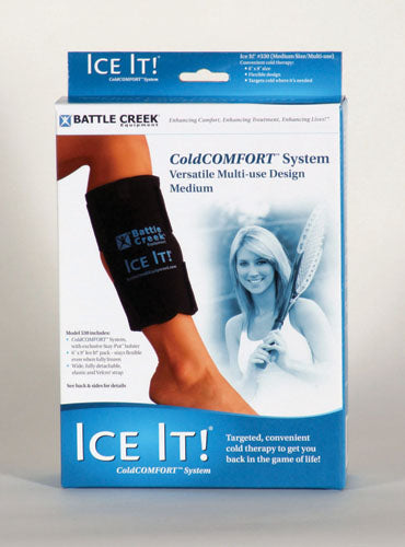 Ice It! Cold Therapy System - 6x9" Reusable Gel Ice Pack with Wrap for Knee, Shoulder & Back Pain Relief