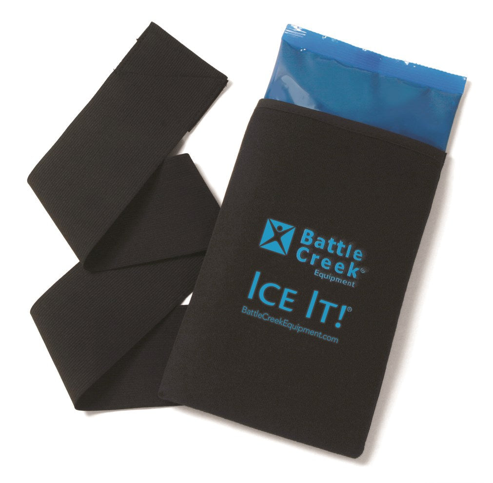 Ice It! Cold Therapy System - 6x9" Reusable Gel Ice Pack with Wrap for Knee, Shoulder & Back Pain Relief