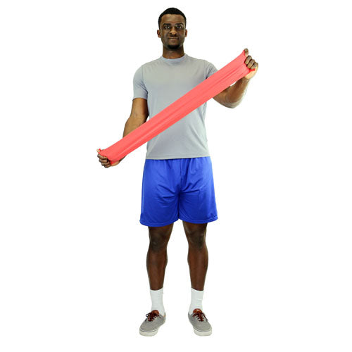 CanDo Red Light Resistance Band - 50 Yard Dispenser Box - Latex Exercise Band for Physical Therapy