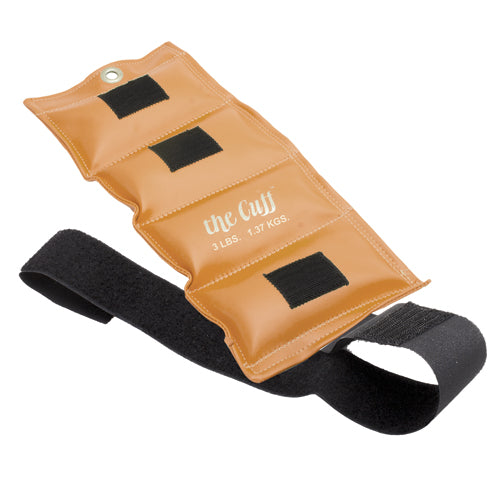 Deluxe Cuff Weight 3 lb Gold - Adjustable Ankle/Wrist Weight for Rehab & Exercise