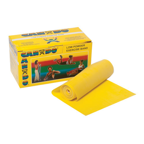 CanDo Yellow X-Light Exercise Band - 6 Yard Roll for Rehab & Training