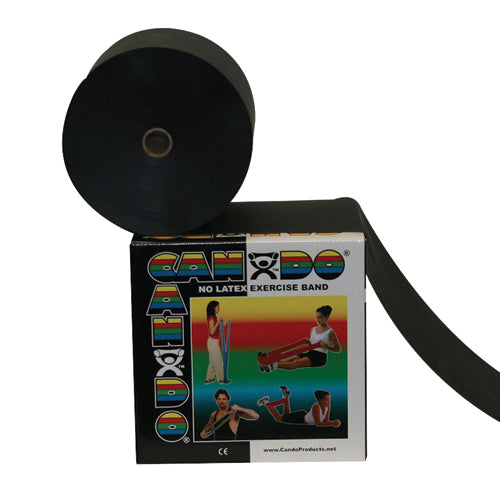 CanDo Non-Latex Black X-Heavy Resistance Band - 50 Yard Roll for Exercise & Rehab