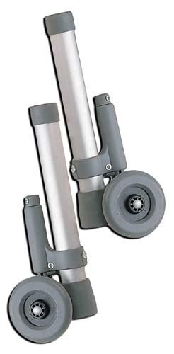 Glide Brake With 3 Braking Wheels for Walkers - Adjustable Height, 300 lb Capacity (Pair)