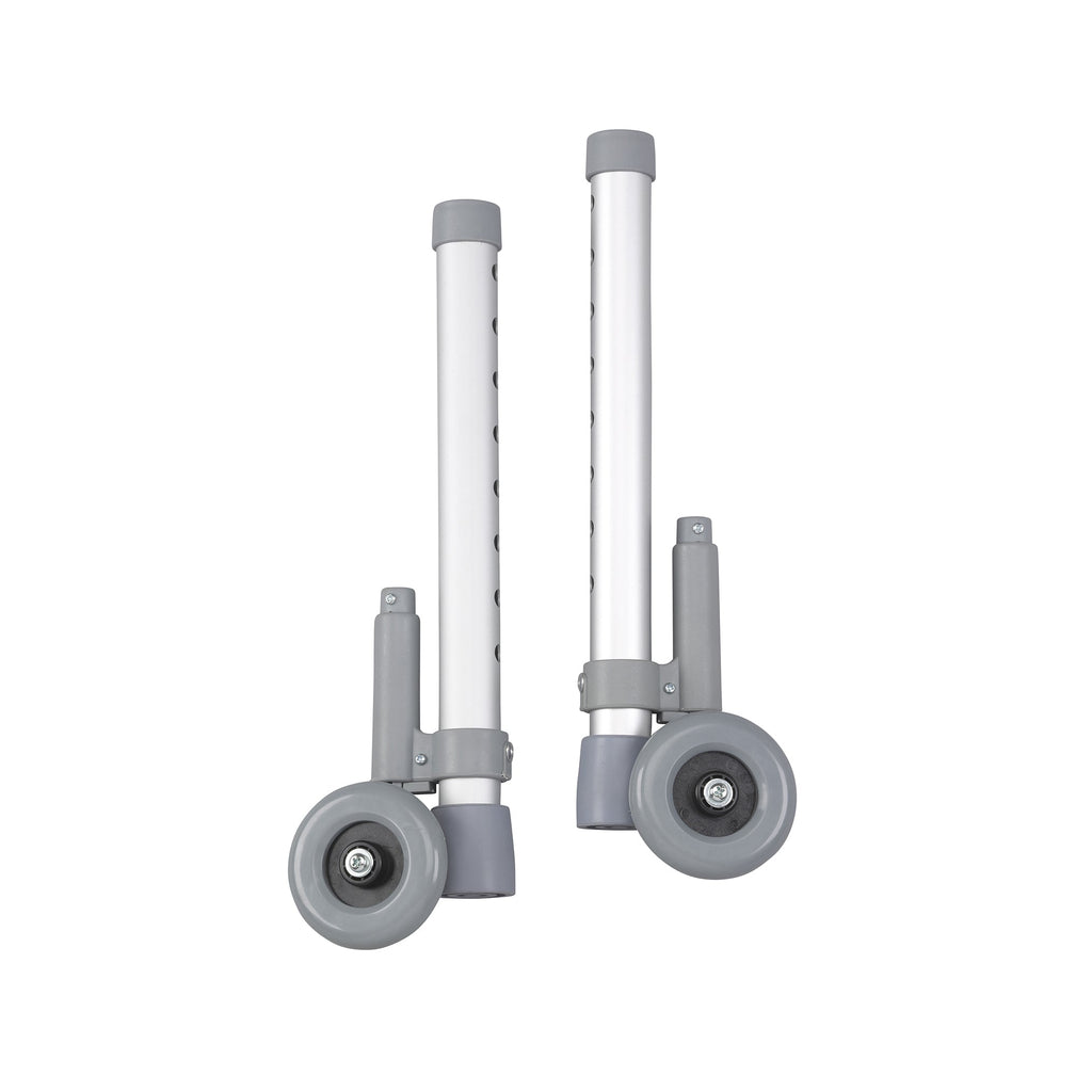 Glide Brake With 3 Braking Wheels for Walkers - Adjustable Height, 300 lb Capacity (Pair)