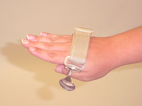 A.D.L. Cuff Utensil Holder - Adaptive Grip for Weak Hands - Beige