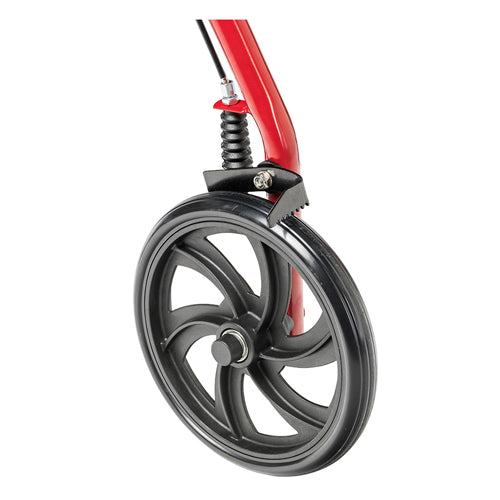 Steel Rollator Walker with Seat, 7.5" Casters, Under-Seat Pouch & Red Finish