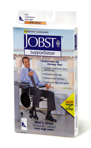 Jobst for Men 8-15 mmHg Over-the-Calf Compression Socks - Navy Small - Mild Support
