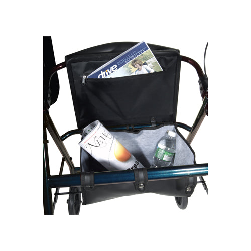 Drive Rollator 4-Wheel Walker with Padded Seat, Adjustable Handles, and Storage Pouch - Black