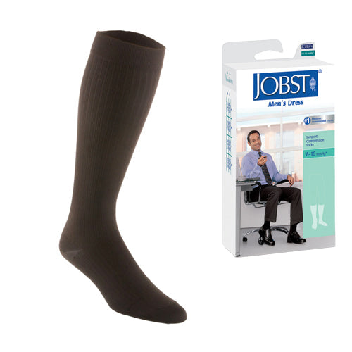 Jobst Men's Dress Socks 8-15 mmHg Brown Medium - Knee High Compression