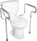 Adjustable Height Toilet Safety Frame with Padded Arms, 300 lb Capacity