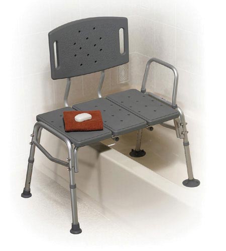Heavy-Duty Transfer Bench with Adjustable Back & Arms, 500 lbs Capacity