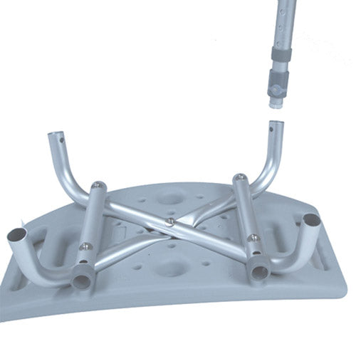 Shower Safety Bench with Back - Tool-Free Assembly, 400 lbs Capacity - Grey - Case/4