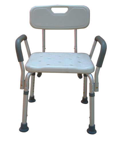 Drive Bath Bench with Back, Adjustable Height, Removable Padded Arms - Lightweight, Durable, 300 lb Capacity