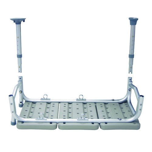 Drive Transfer Bench with Backrest - Adjustable Height, 400 lb Capacity - Gray