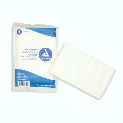 Sterile Multi Trauma Dressing 10 x 30 for Burns, Lacerations, and Fractures - Each