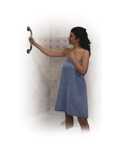 Knurled Chrome Grab Bar 16 Inch - No Slip Grip, 250 lb Capacity