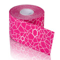TheraBand Kinesiology Tape - 2" x 16.4' Standard Roll - Pink & White - Athletic Support & Injury Recovery