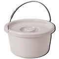7.  5 Quart Gray Commode Pail with Lid - Standard Size, Tight Fitting Cover
