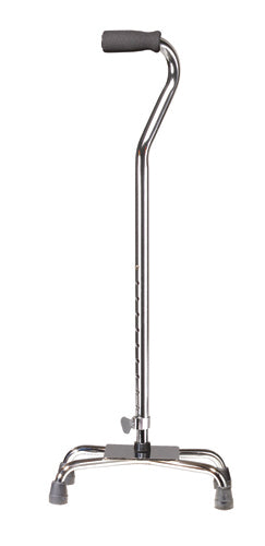 Small Base Quad Cane with Vinyl Grip - Adjustable Height, 300 lb Capacity