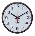 Large Print Wall Clock - Easy Read Numerals - Brown Frame