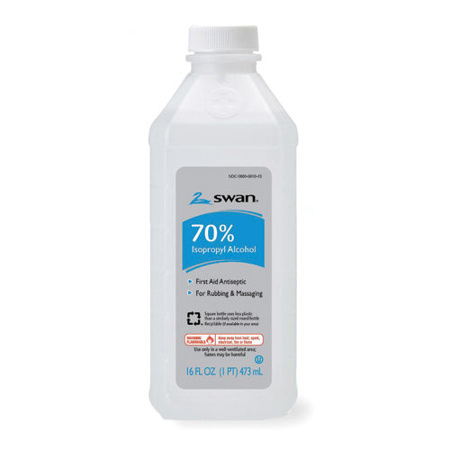 70% Isopropyl Alcohol Antiseptic - 16 oz Bottle, 12/cs - First Aid Skin Cleanser