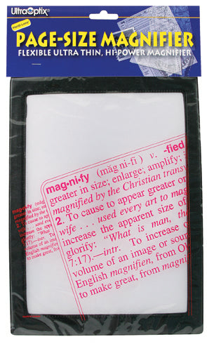 Magnifier Full Page 7x10 with Border - 2X Fresnel Lens for Reading Newspapers & Books