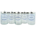 Labeled Glass Sundry Jars - Physician Supplies Set/5 - 7 x 4.25