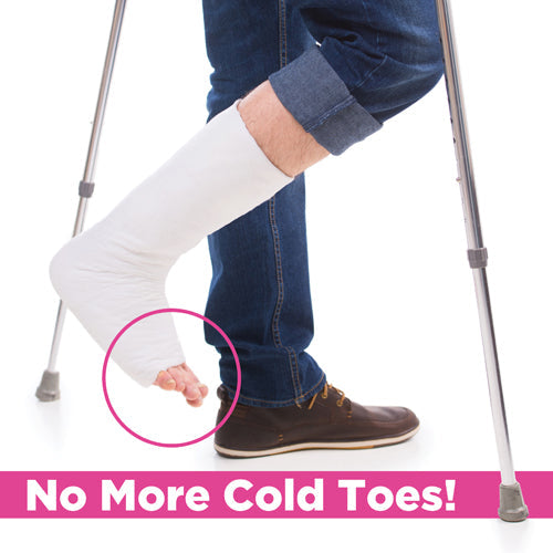 Sock It To Me Non-Slip Cast Sock - Latex-Free Warm Toe Cover - Blue Jay Brand - Pair