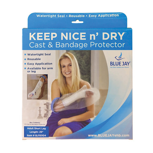 Waterproof Cast Cover for Short Arm - Adult Bandage Protector - Reusable 22" Length