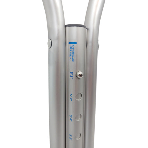 WALK WITH ME Adult Aluminum Crutches, Adjustable Height, 350 lbs Capacity - Case of 8 Pairs