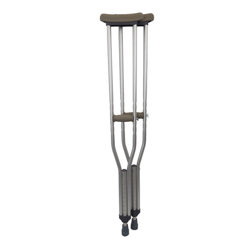 WALK WITH ME Adult Aluminum Crutches, Adjustable Height, 350 lbs Capacity - Case of 8 Pairs