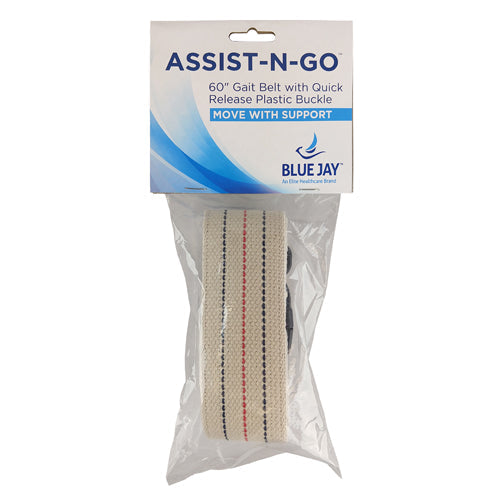 Gait Belt with Quick Release Buckle, 2 x 60 Inch, Striped Blue Jay Brand