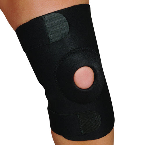 Blue Jay Adjustable Open Patella Knee Support - Black L/XL - Neoprene Stabilizing Brace