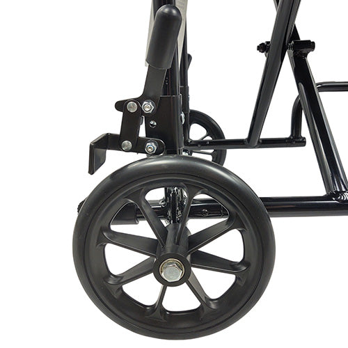 ROLL WITH ME 19" Lightweight Aluminum Transport Wheelchair, Red Frame