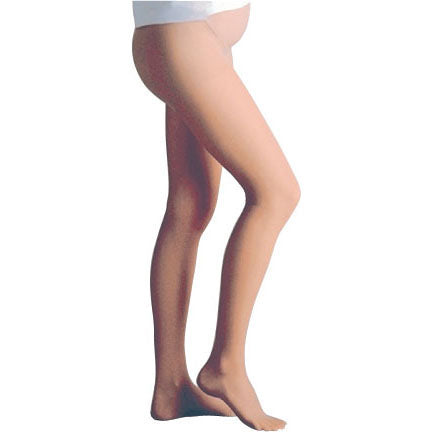 Ladies' Beige Maternity Panty Hose - 15-20 mmHg Compression Stockings for Pregnancy - Medium