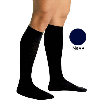 Men's Firm Compression Socks 20-30 mmHg - Navy, Large - Varicose Vein Support