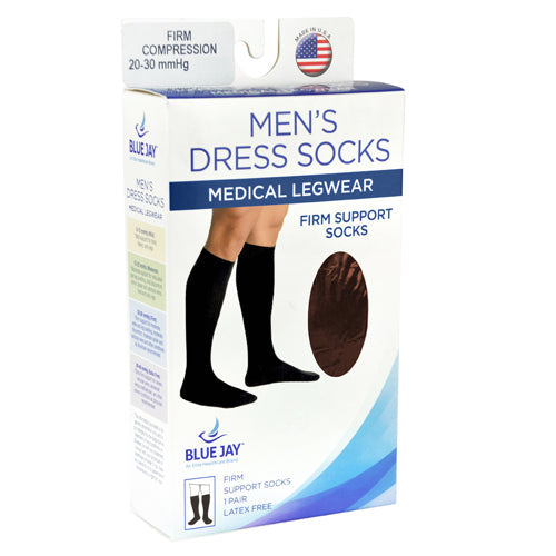 Men's Firm Compression Socks 20-30 mmHg - Large, Brown - For Circulation & Swelling