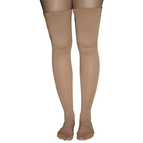 Anti-Embolism Stockings, 15-20 mmHg, Thigh High, Closed Toe, Small - Beige