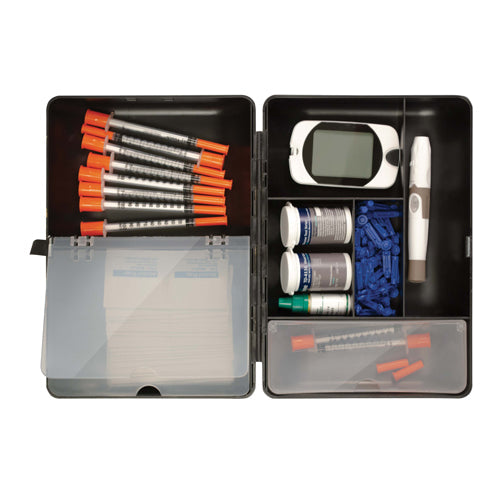 Diabetic Supplies Organizer Case, Portable Travel Storage for Glucometer & Diabetes Care