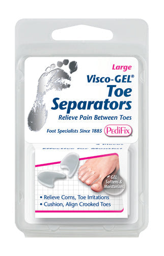 Visco-Gel Toe Separators Large - Soft Gel for Corns, Irritation Relief Pk/2