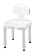 Carex Bath Bench with Back - Composite, Tool-Free Assembly, 400 lb Capacity