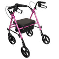 ProBasics Pink Aluminum Rollator - Height Adjustable, Lightweight, 300 lb Capacity