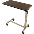 Adjustable Height Overbed Table with Tilt-Resistant Base and Swivel Casters