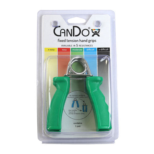 CanDo Ergonomic Hand Exercise Grips - Green, Medium Resistance (Pair) - 12 lbs